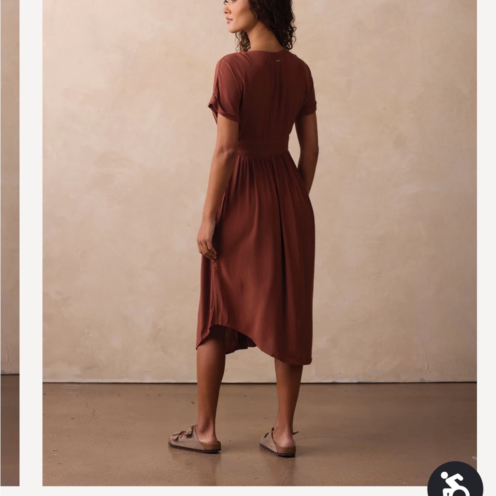 Rust Button-Up Midi Dress - Picture 5 of 5